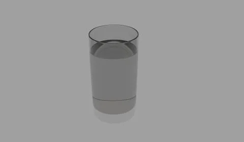 Water in glass 3D render Stock Illustration