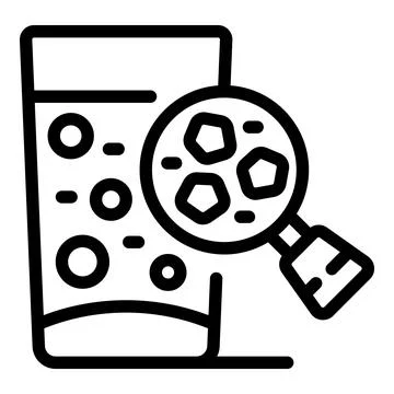 Water glass microplastics pollution icon outline vector. Garbage plastic Stock Illustration
