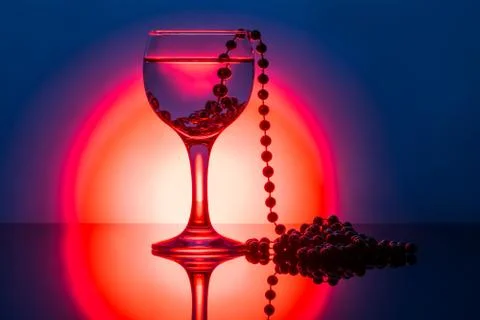 Water glass with reflection Stock Photos