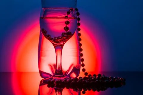 Water glass with reflection Stock Photos