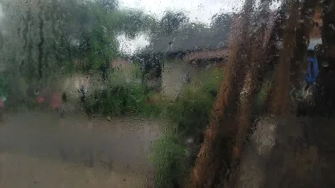 Water on the glass window Stock Footage 208820692