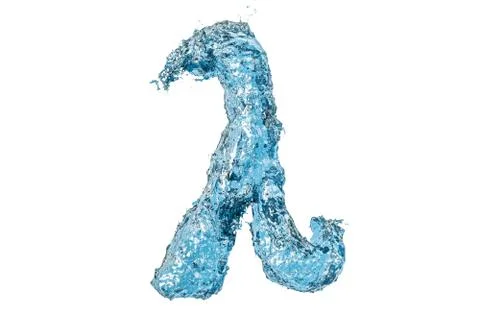 Water Greek letter lambda, 3D rendering Stock Illustration