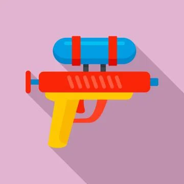 Water gun icon, flat style Illustrazione stock