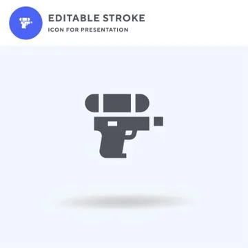 Water Gun icon vector, filled flat sign, solid pictogram isolated on white, l Stock Illustration