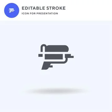 Water Gun icon vector, filled flat sign, solid pictogram isolated on white, logo Stock Illustration