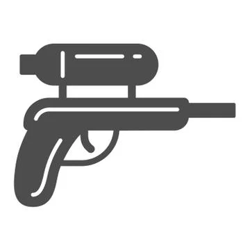 Water gun solid icon, Kids toys concept, gun toy sign on white background, Water Stockillustratie
