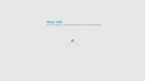 Water H2O Lewis Structure Animation Labeled Alpha 4K Vidéo 339311304
