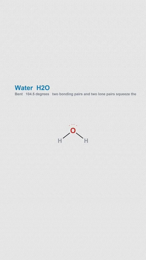 Water H2O Lewis Structure Labeled Animation Overlay Alpha 4K Vertical 9x16 Light Vidéo 339506080