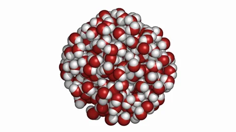 Water (H2O), molecular model of liquid water contained in a sphere Stock Footage 30187708
