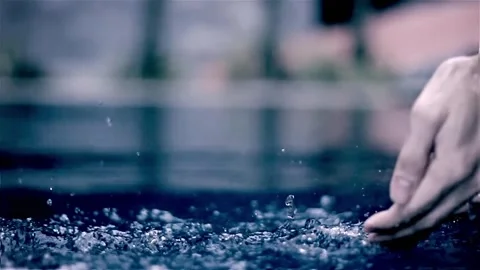 Water on hand Stock Footage 242014440