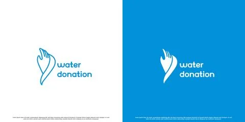 Water hand gesture donate help support logo design illustration. Stock Illustration