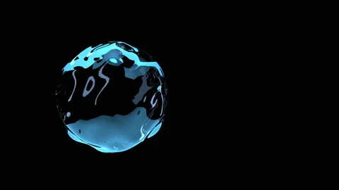 Water has the form of drops without gravity. 3D rendering. Stock Footage 102821048