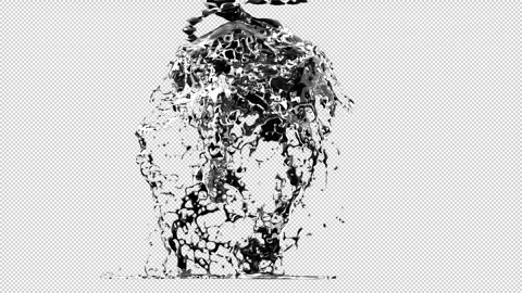Water Head splash animation Stock Footage 334916557