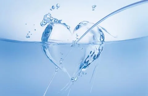 Water Heart in Wave Stock Illustration