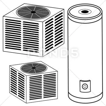 Water heater and air conditioner Stock Illustration