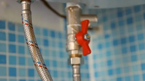 Water heater in the bathroom (boiler) Stock Footage