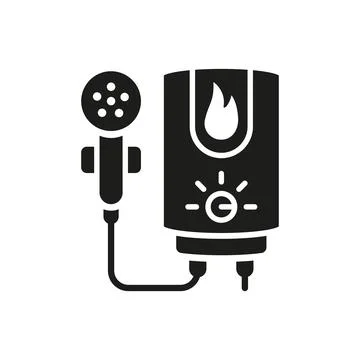 Water heater bathroom icon vector basic design simple and modern Stock Illustration