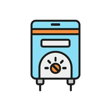 Water heater bathroom icon vector basic design simple and modern Ilustración de archivo