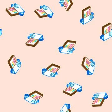 Water heater efficient isometric icon seamless pattern Stock Illustration