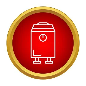 Water heater icon presenting heating and plumbing system Stock Illustration
