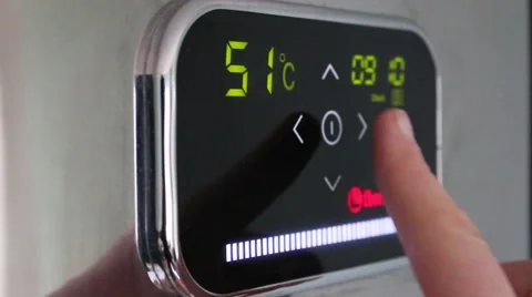Water heater. Setting. Touch panel. Vídeo Stock 48195506