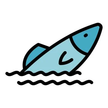 Water herring icon vector flat Stock Illustration