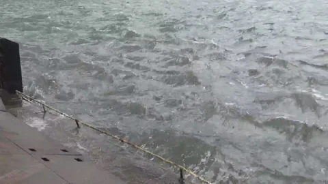 Water hitting of the coast Stock Footage 95722750