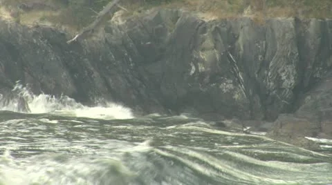 Water Hitting the Cove Stock Footage 11857366