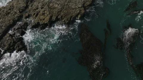 Water Hitting Rocks Reverse Stock Footage 264335807