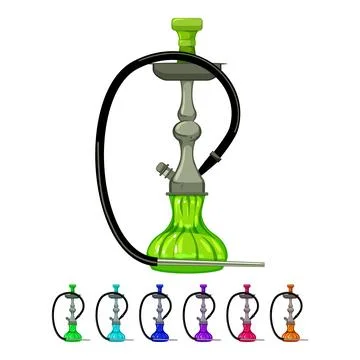 Water hookah shisha cartoon vector graphic sign color Stock Illustration