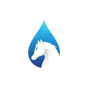 Water Horse Logo Vector Design Template Stock Illustration