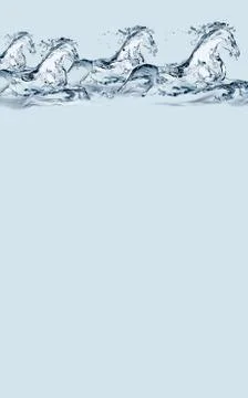 Water Horses Header Stock Illustration