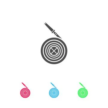 Water hose icon flat Stock Illustration