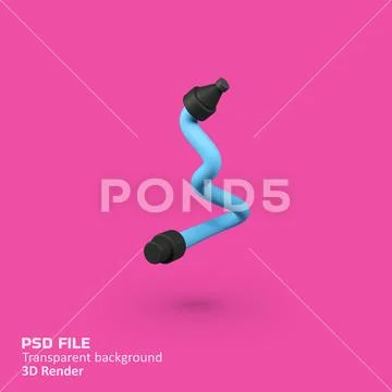 Water Hose isolated 3d render icon illustration PSD Template