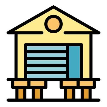 Water house icon vector flat Ilustración de archivo