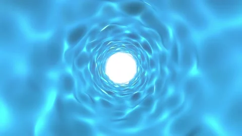 Water ice digital endless blue tunnel shimmering and reflecting in the light. Stock Footage 239091755