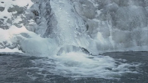 Water with ice at mountain 스톡 동영상 87554936