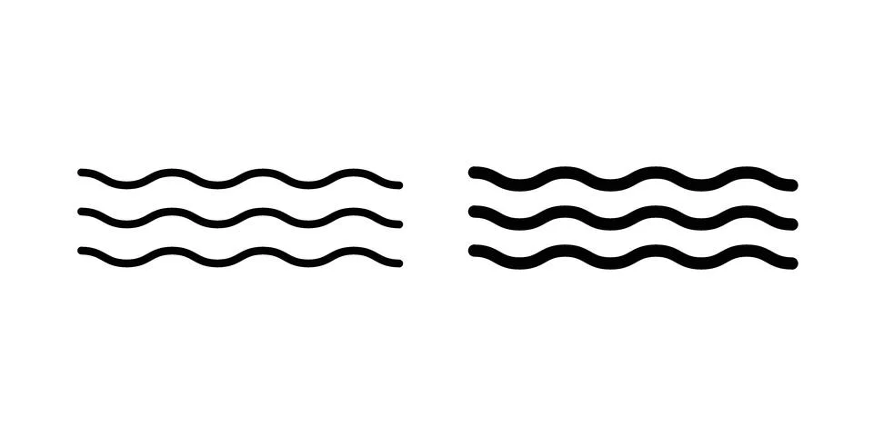 Water icon linear versions pack on white background Illustrazione stock