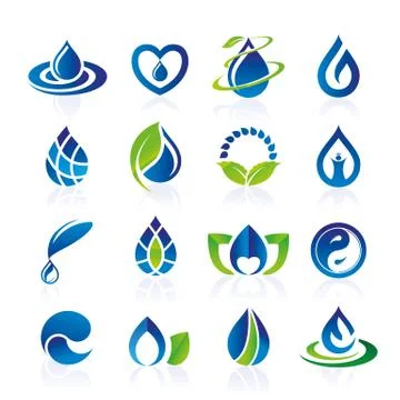 Water icon set Stock Illustration