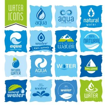 Water icon set Stock Illustration