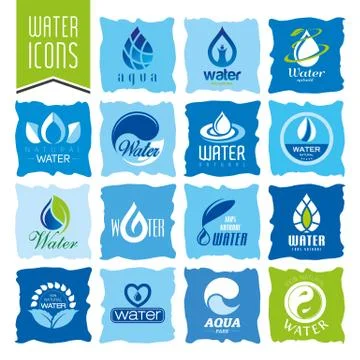 Water icon set Stock Illustration