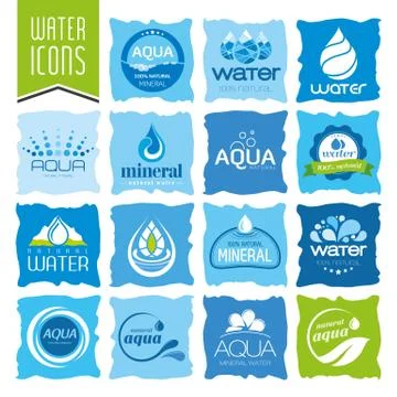 Water icon set Stock Illustration