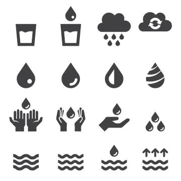 Water icon set Stock Illustration