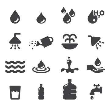 Water icon set Stock Illustration