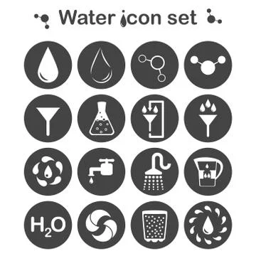 Water icon set Stock Illustration
