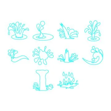 Water icon set Illustrazione stock