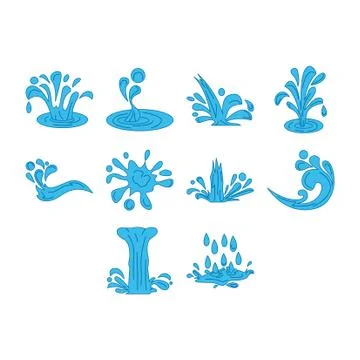 Water icon set Stock Illustration