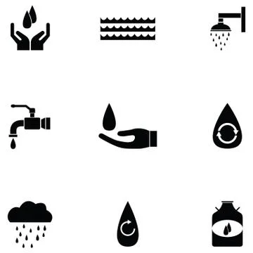 Water icon set Stock Illustration