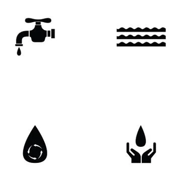 Water icon set Stock Illustration