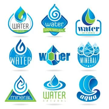 Water icon set Stock Illustration